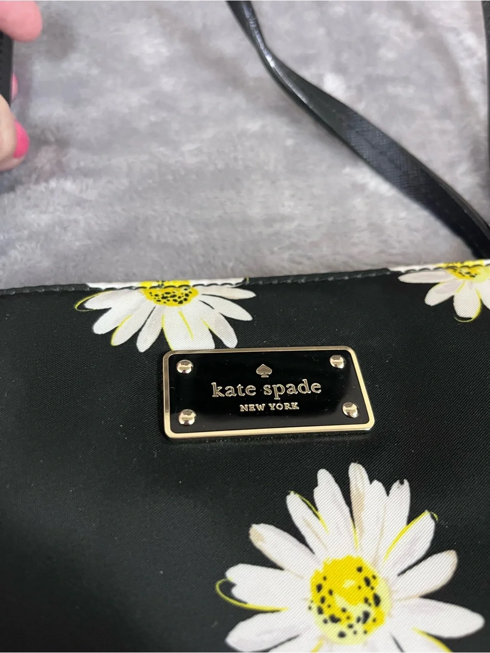 kate spade Black Daisy Tote Bag